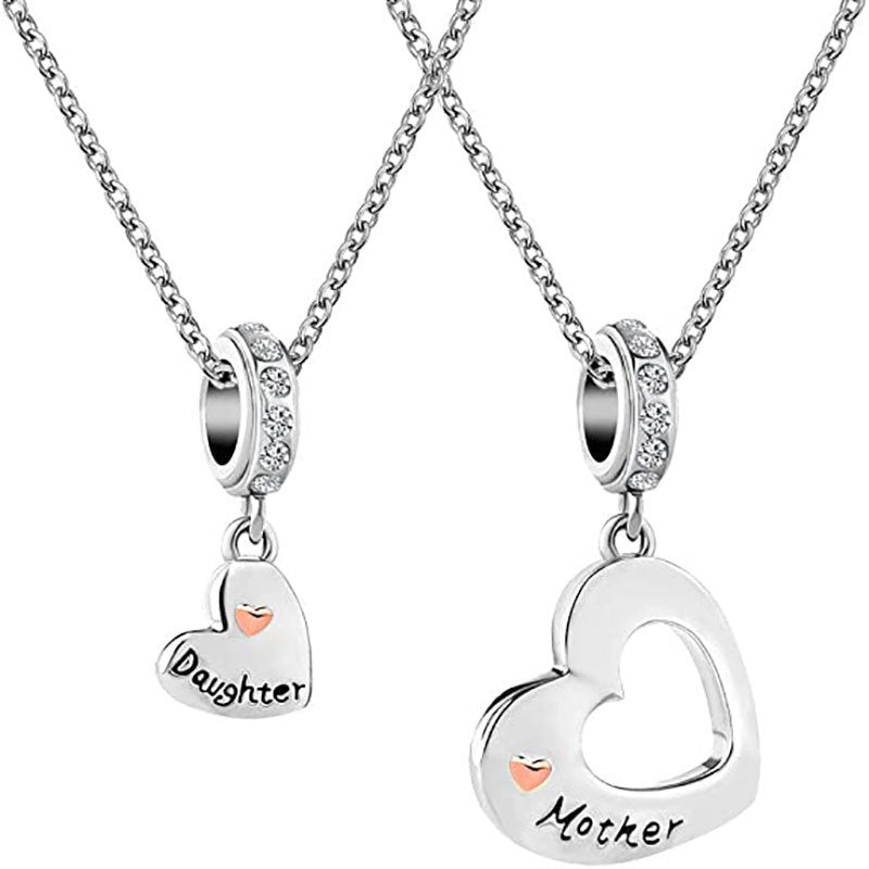 KunBead Jewelry Mother and Daughter Love Rose Gold Heart Birthday Charms  Compatible with Pandora Charm Bracelets Necklace set for 2 Mothers Day  Gifts for Mum : Amazon.co.uk: Fashion